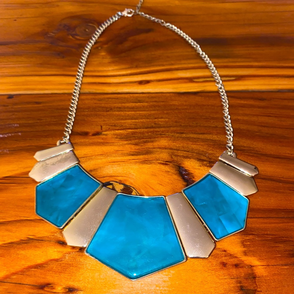 Teal and Gold Necklace